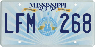 MS license plate LFM268
