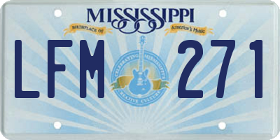 MS license plate LFM271