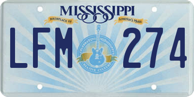MS license plate LFM274