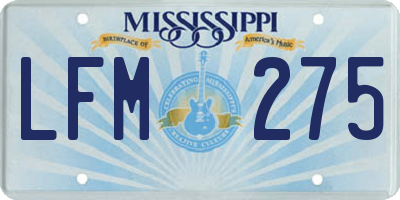 MS license plate LFM275