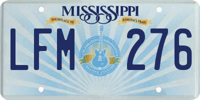 MS license plate LFM276