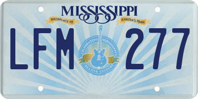 MS license plate LFM277