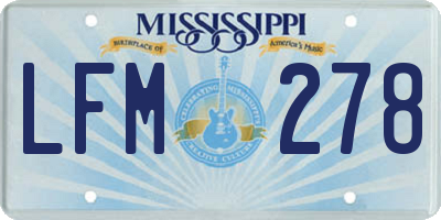 MS license plate LFM278