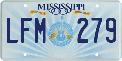 MS license plate LFM279