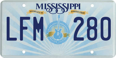 MS license plate LFM280