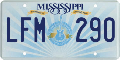 MS license plate LFM290