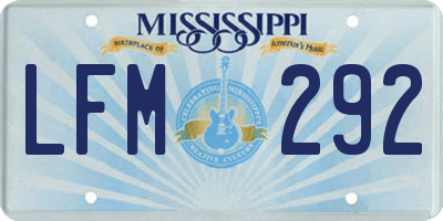 MS license plate LFM292