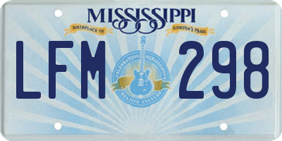 MS license plate LFM298