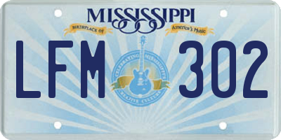 MS license plate LFM302