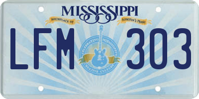 MS license plate LFM303