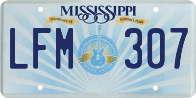 MS license plate LFM307