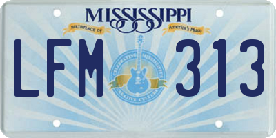 MS license plate LFM313