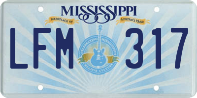 MS license plate LFM317