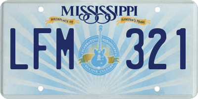 MS license plate LFM321