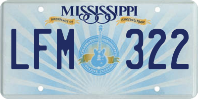 MS license plate LFM322