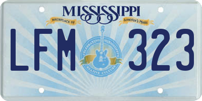 MS license plate LFM323