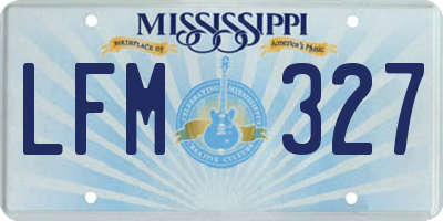 MS license plate LFM327