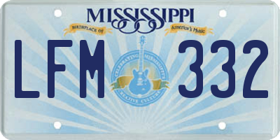 MS license plate LFM332