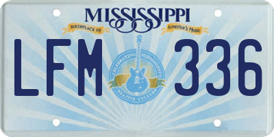 MS license plate LFM336