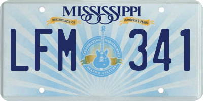 MS license plate LFM341