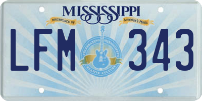 MS license plate LFM343