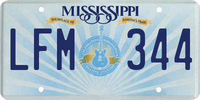 MS license plate LFM344