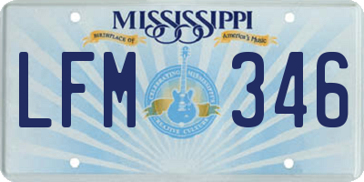 MS license plate LFM346