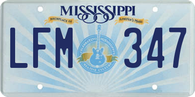 MS license plate LFM347