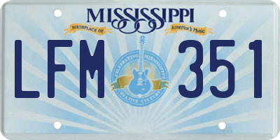 MS license plate LFM351