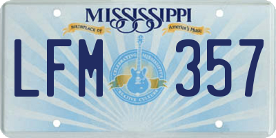 MS license plate LFM357