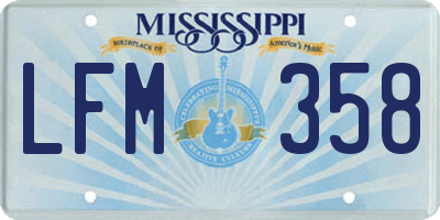 MS license plate LFM358