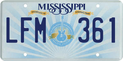 MS license plate LFM361
