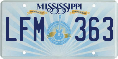 MS license plate LFM363