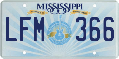 MS license plate LFM366