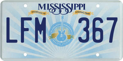 MS license plate LFM367