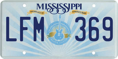 MS license plate LFM369