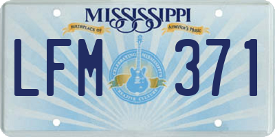 MS license plate LFM371