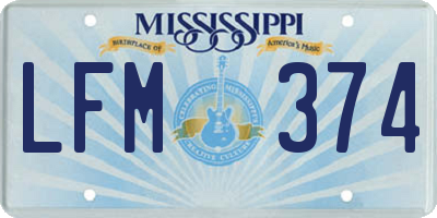 MS license plate LFM374