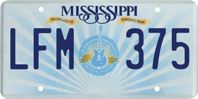 MS license plate LFM375