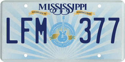 MS license plate LFM377