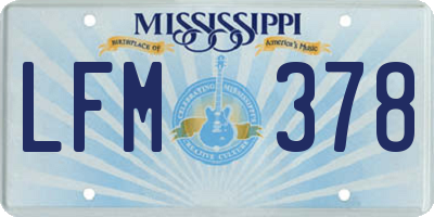 MS license plate LFM378