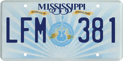 MS license plate LFM381