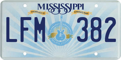 MS license plate LFM382