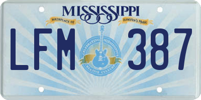 MS license plate LFM387