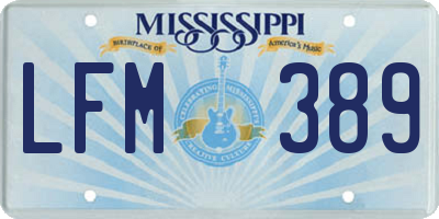MS license plate LFM389