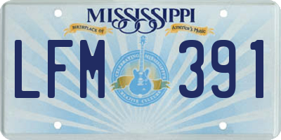 MS license plate LFM391