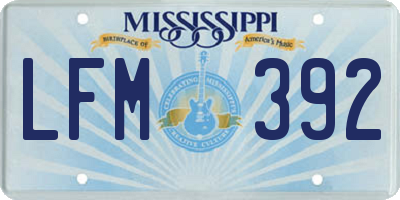 MS license plate LFM392