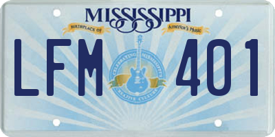 MS license plate LFM401