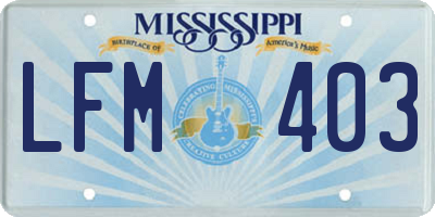 MS license plate LFM403