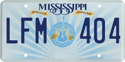 MS license plate LFM404